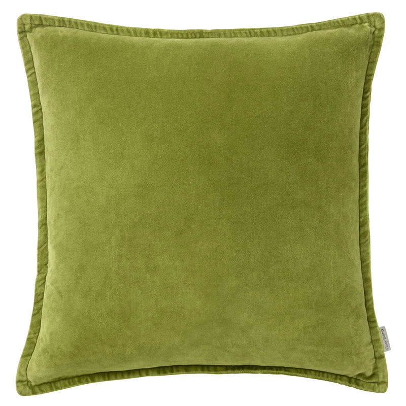 50x50 Piped Fern Green Velvet Cushion