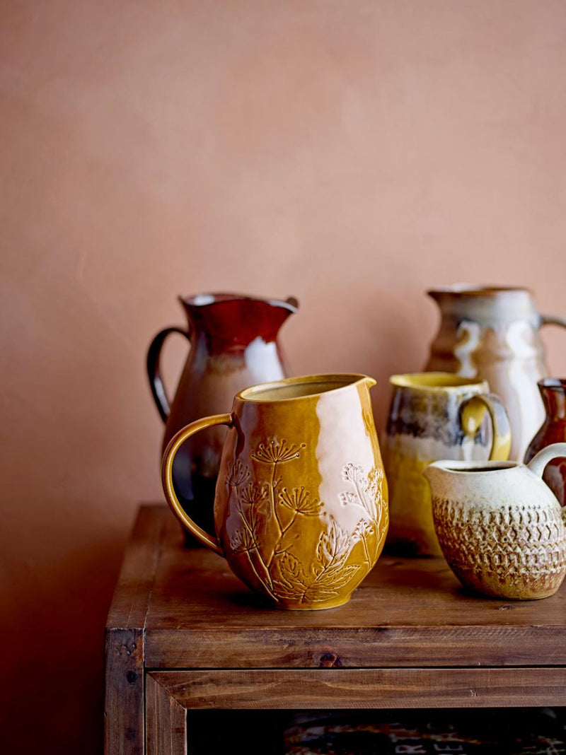 Burnt Orange Floral/Leaf Pattern Jug