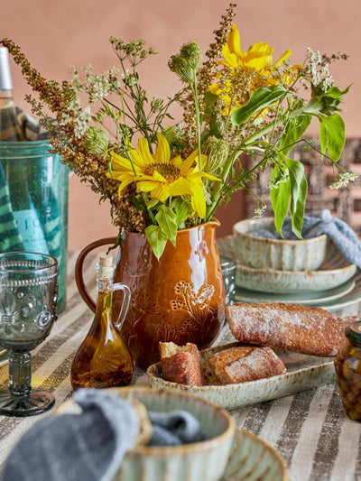 Burnt Orange Floral/Leaf Pattern Jug