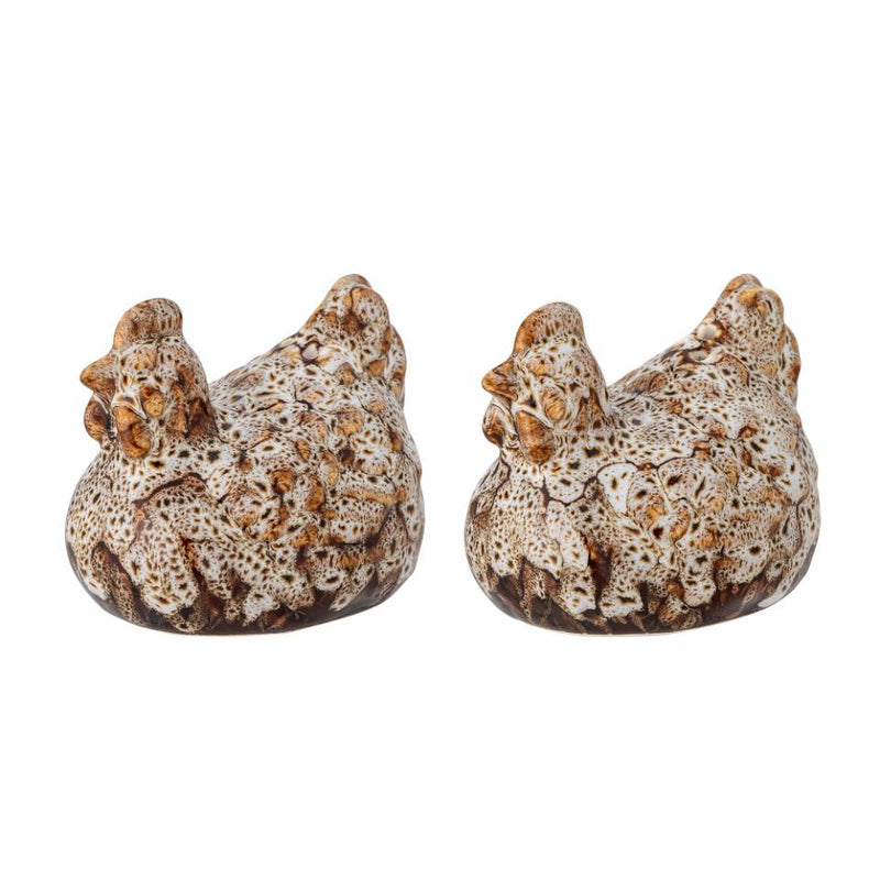 Brown Mottled Chicken Salt & Pepper Shaker Set