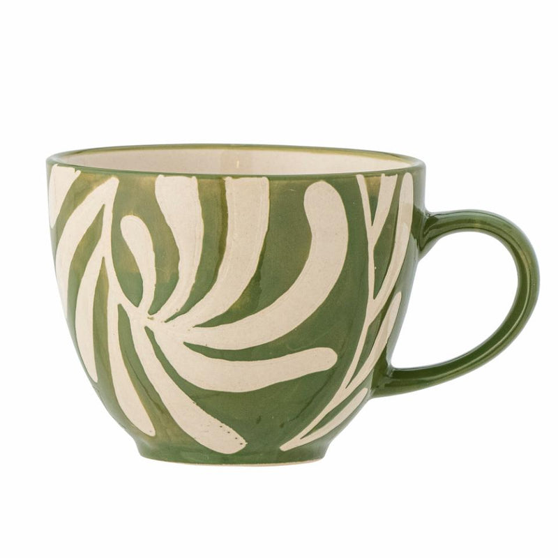 Green Glaze Embossed Mug