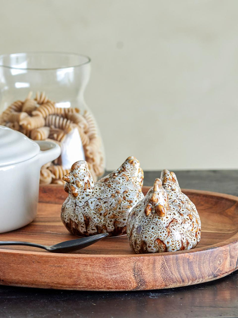 Brown Mottled Chicken Salt & Pepper Shaker Set