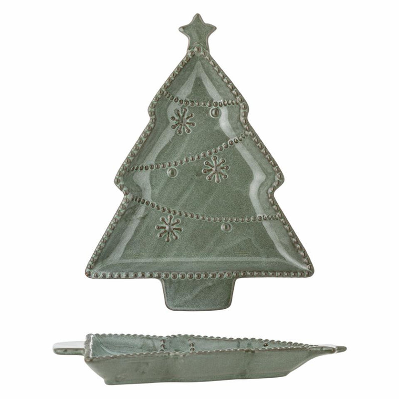 Green Tree Serving Dish