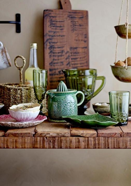 Green Glaze Patterned Lemon Juicer