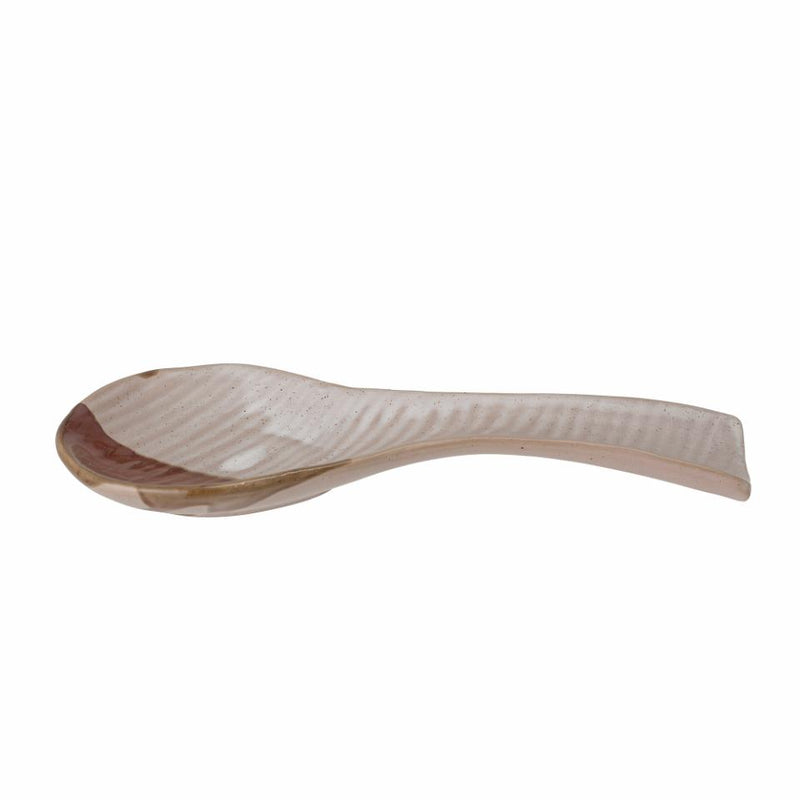 White/Brown Stoneware Spoon