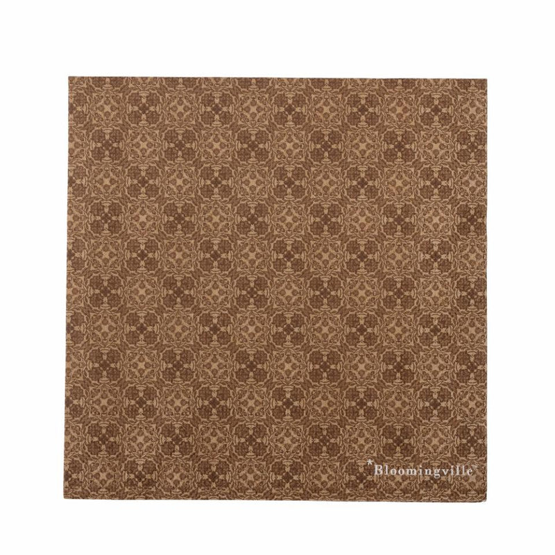 20pc Brown Diamond Pattern Napkins