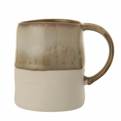 Glaze & Matte Beige Stoneware Mug