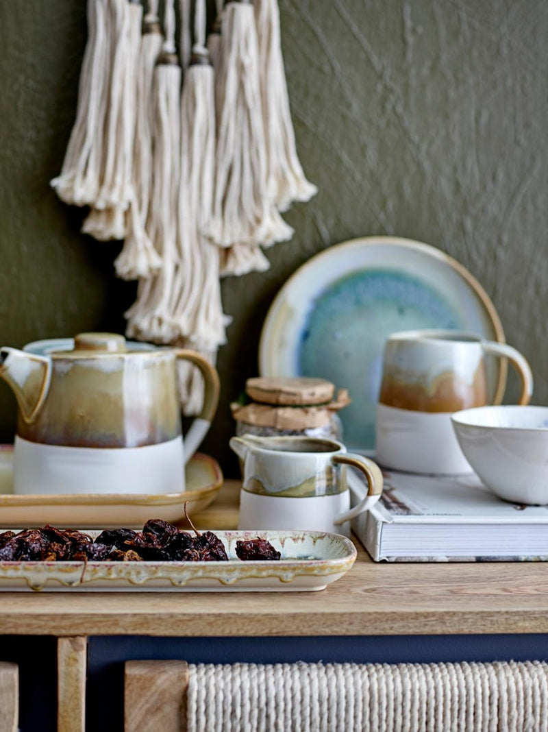 Glaze & Matte Beige Stoneware Mug