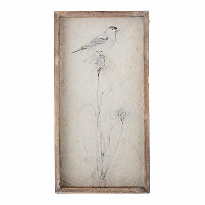 No.1 Bird Illustration In Wood Frame