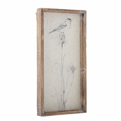 No.1 Bird Illustration In Wood Frame