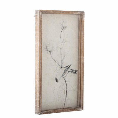 No.2 Bird Illustration In Wood Frame