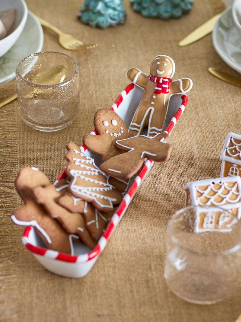 Oblong Ceramic Gingerbread Bowl