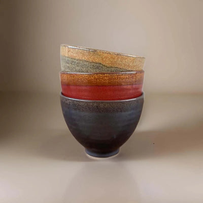 Graphite Ridged Stoneware Bowl 11cm