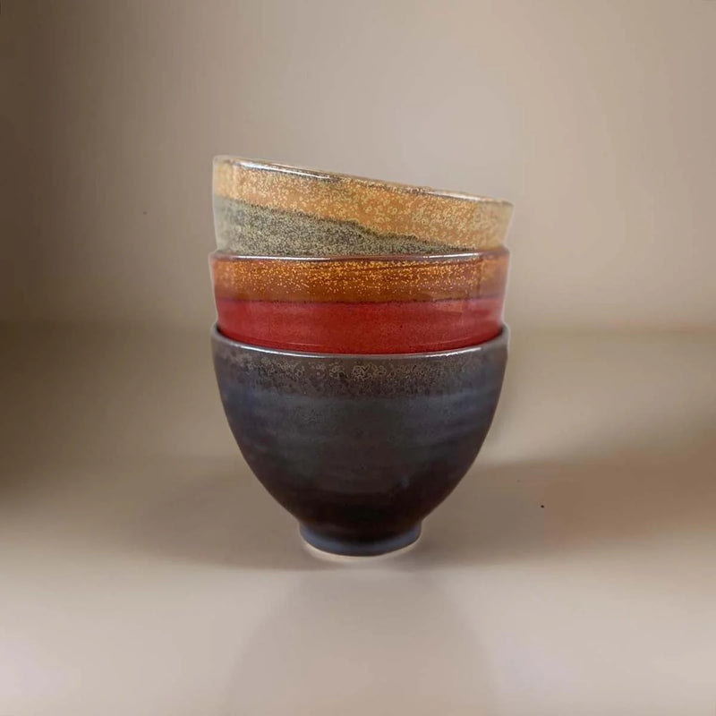 Graphite Ridged Stoneware Bowl 11cm