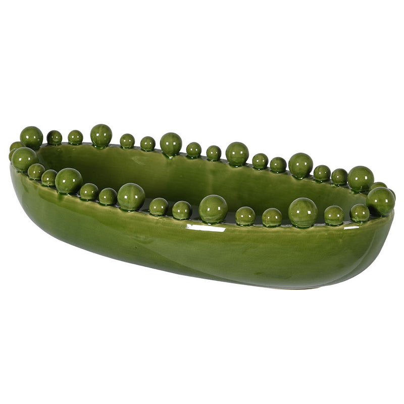 Green Oval Bobble Bowl