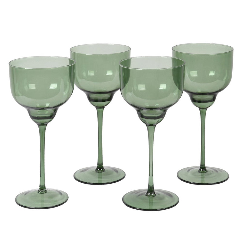 Green White Wine Glass