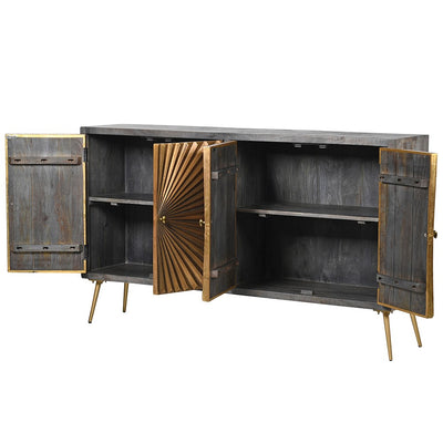 Brass Sunburst Sideboard