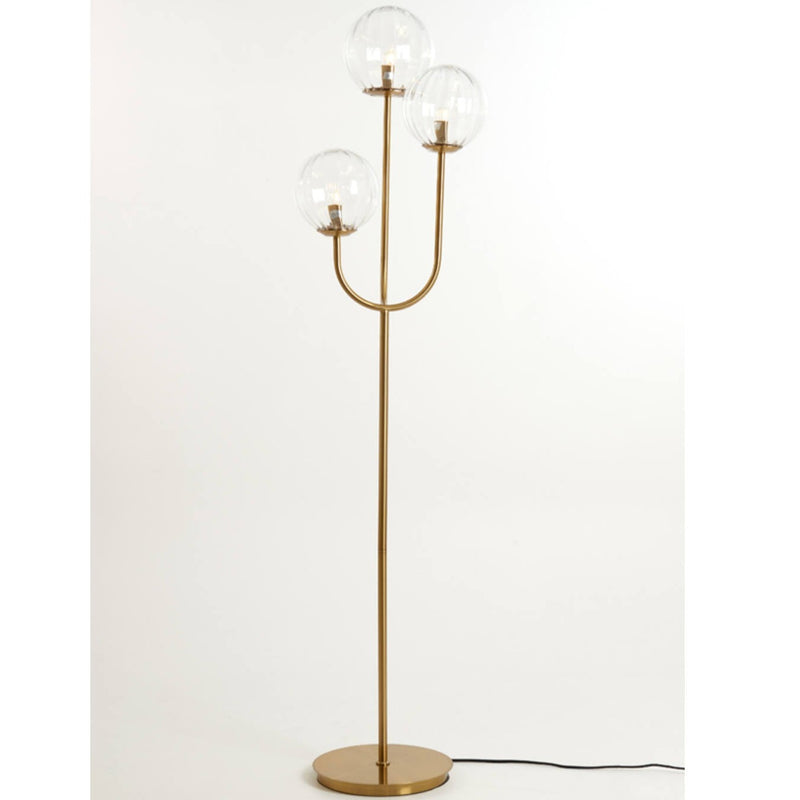 Magna Clear & Gold 3 Floor Lamp