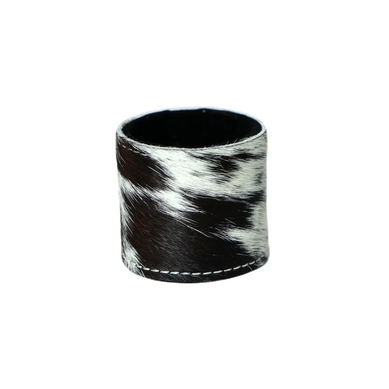 Black Cowhide Napkin Ring