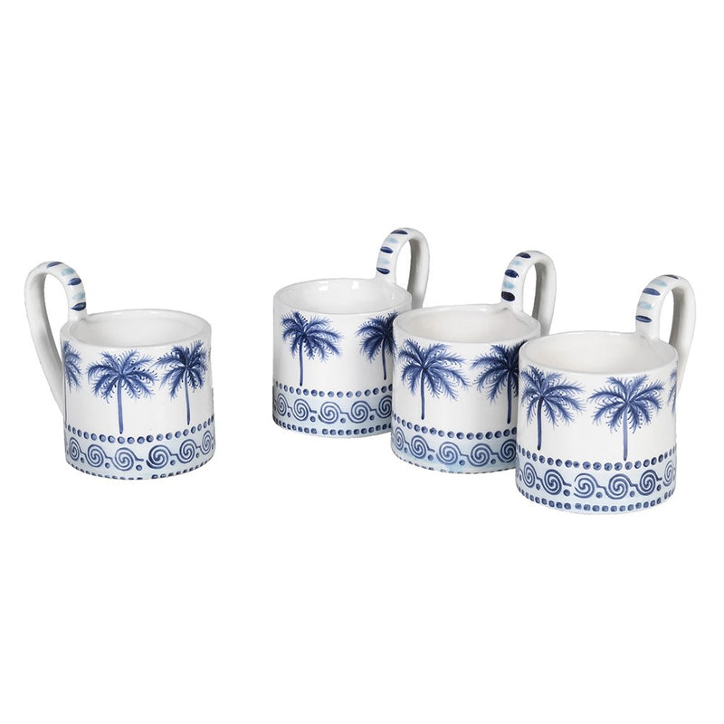 White & Blue Palm Tree Mug