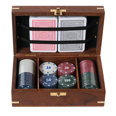 Poker Set In Wooden Box