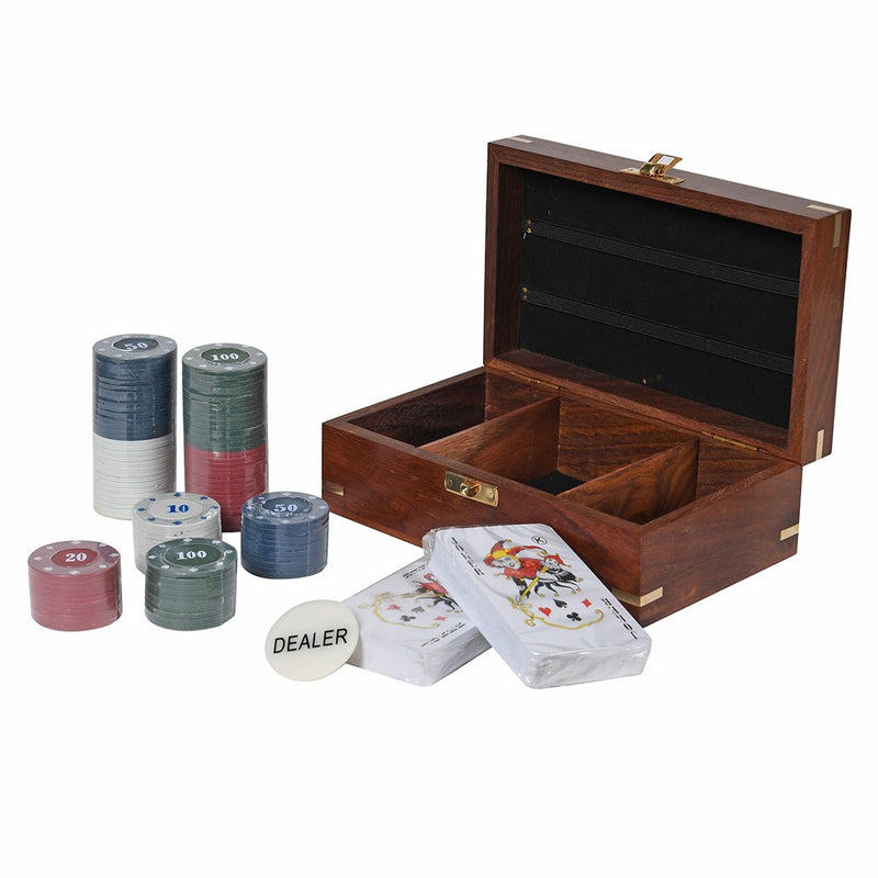 Poker Set In Wooden Box