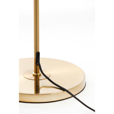 Smoked Ball Glass & Gold Floor Lamp