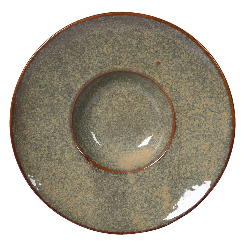 Green Ceramic Wide Rim Bowl