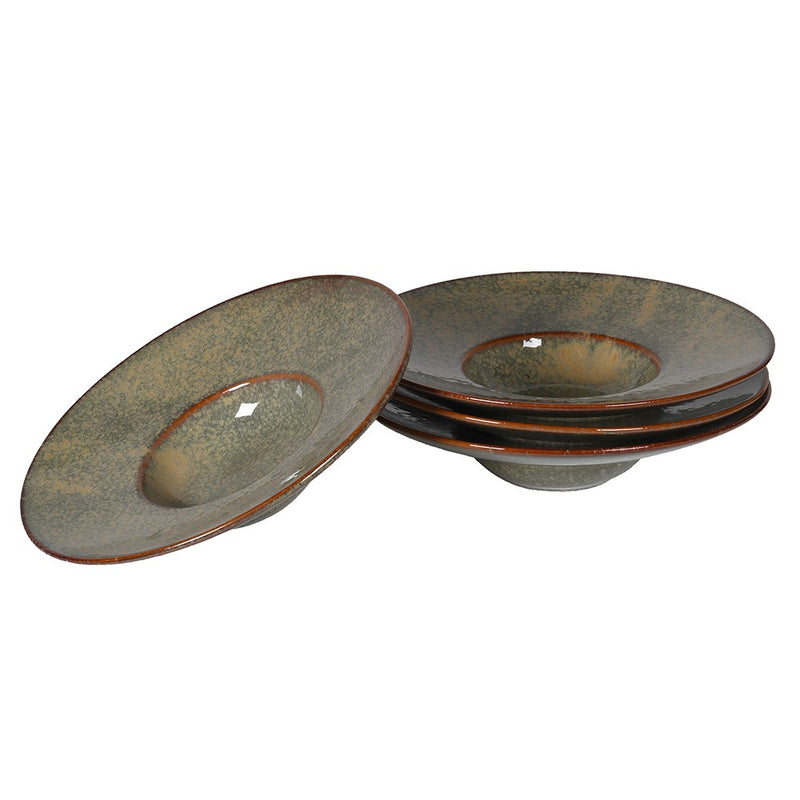 Green Ceramic Wide Rim Bowl