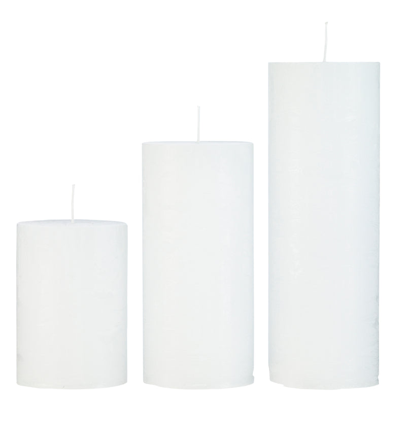 Rustic White Pillar Candle 7x10