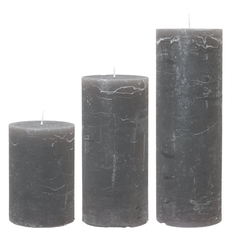 Rustic Grau Pillar Candle 7x10