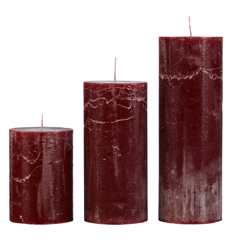 Rustic Bordeaux Pillar Candle 7x15