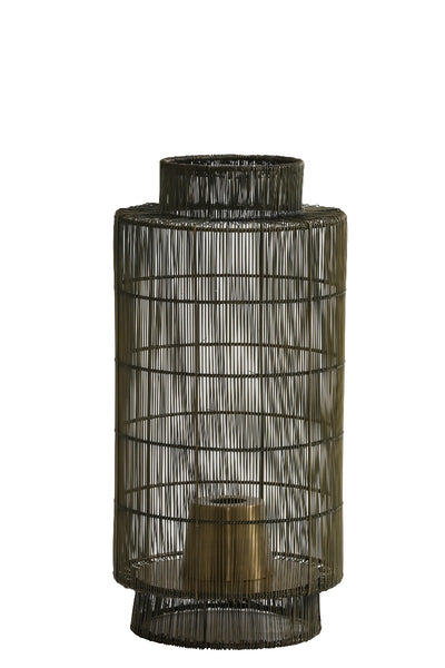 Lantern Wire Antique Bronze Table Lamp