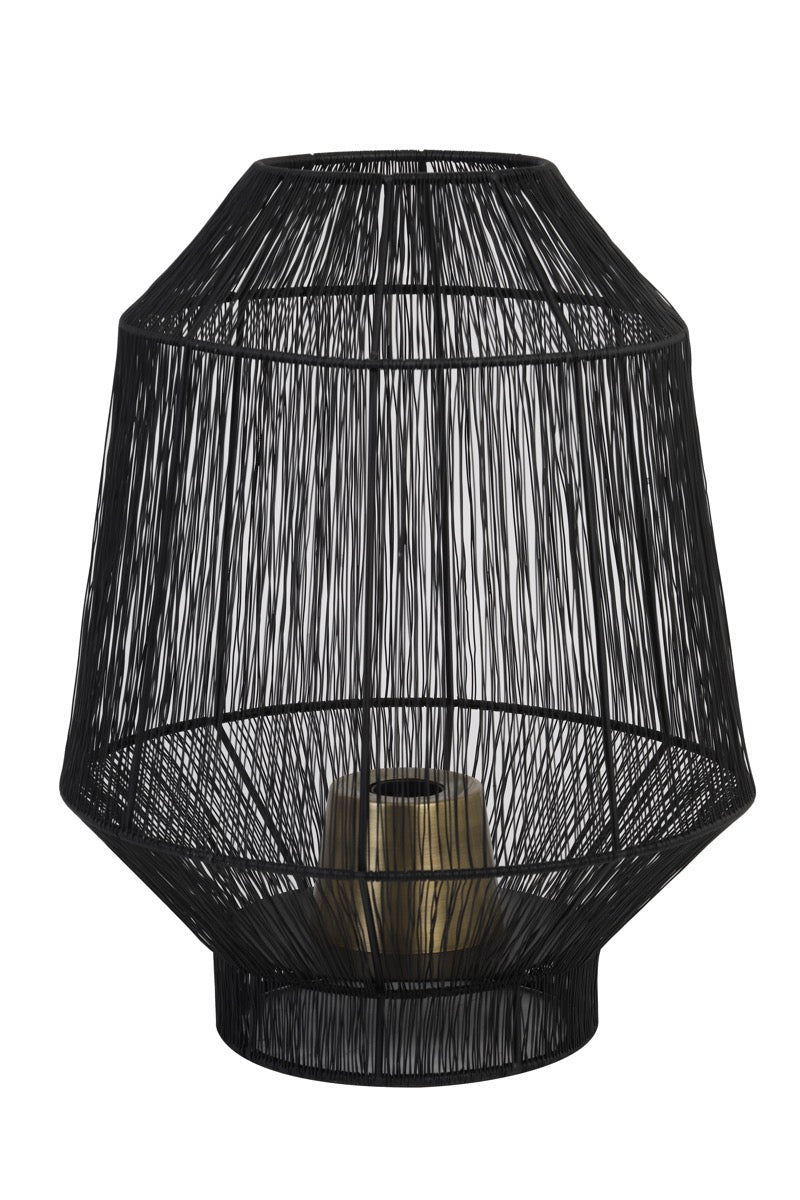 Matte Black Wire Table Lamp 46cm