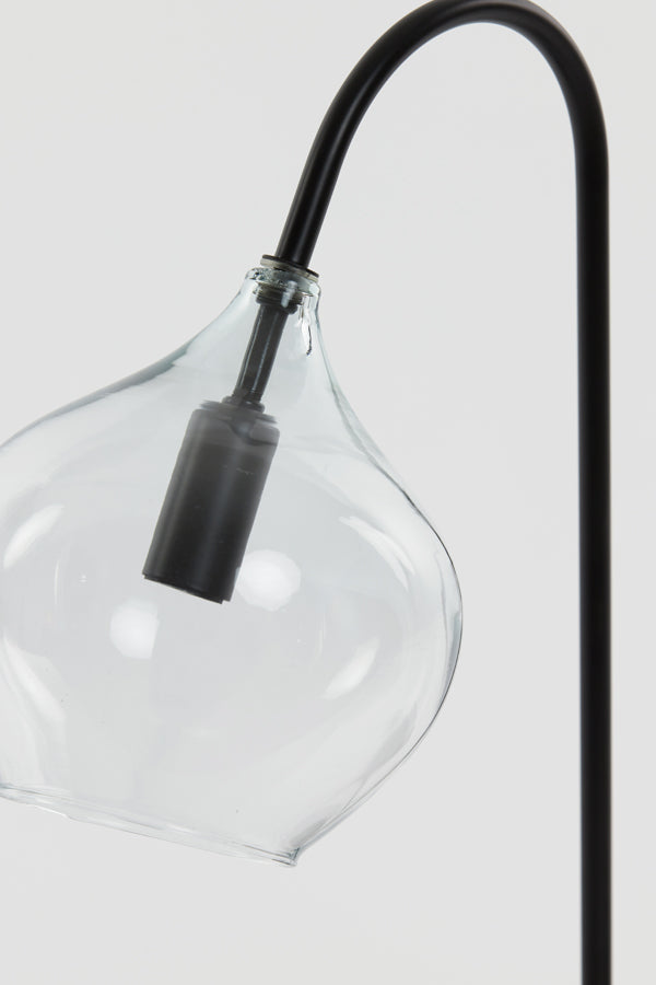 Matte Black/Clear Glass Table Lamp