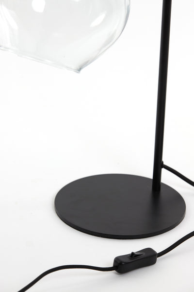 Matte Black/Clear Glass Table Lamp