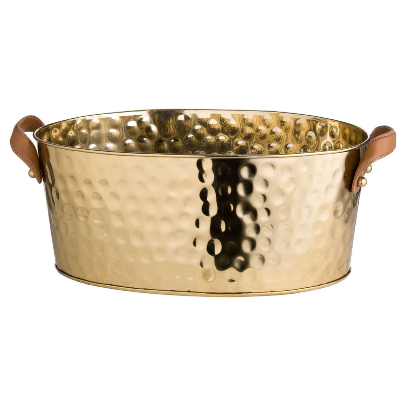 Brass Champagne Cooler with Leather Handles