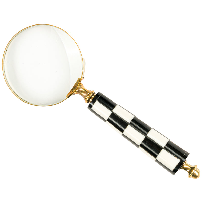 Checkered Gold Magnifying Glass