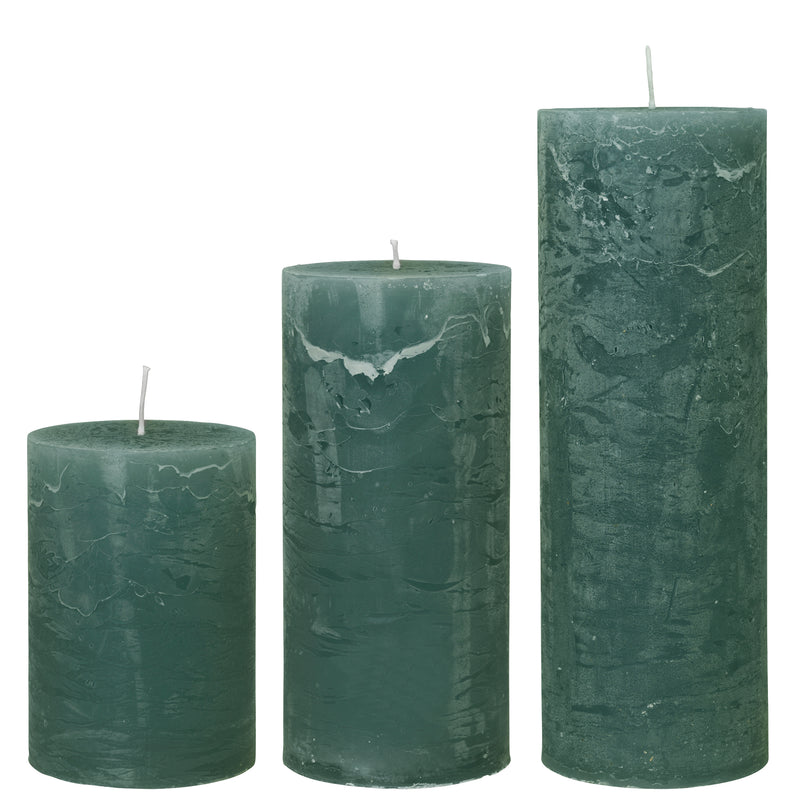 Rustic Olive Pillar Candle 7x15