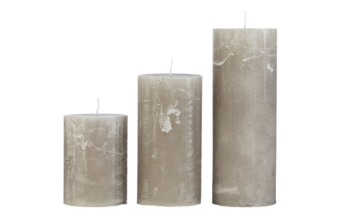 Rustic Stone Pillar Candle 10x15