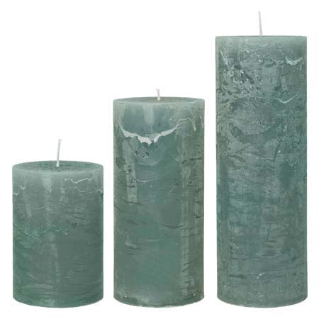Rustic Moss Pillar Candle 10x25