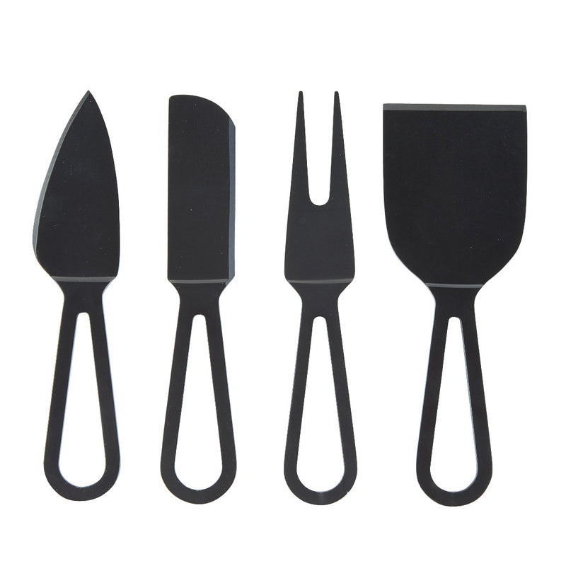 S/4 Black Cheese Knives