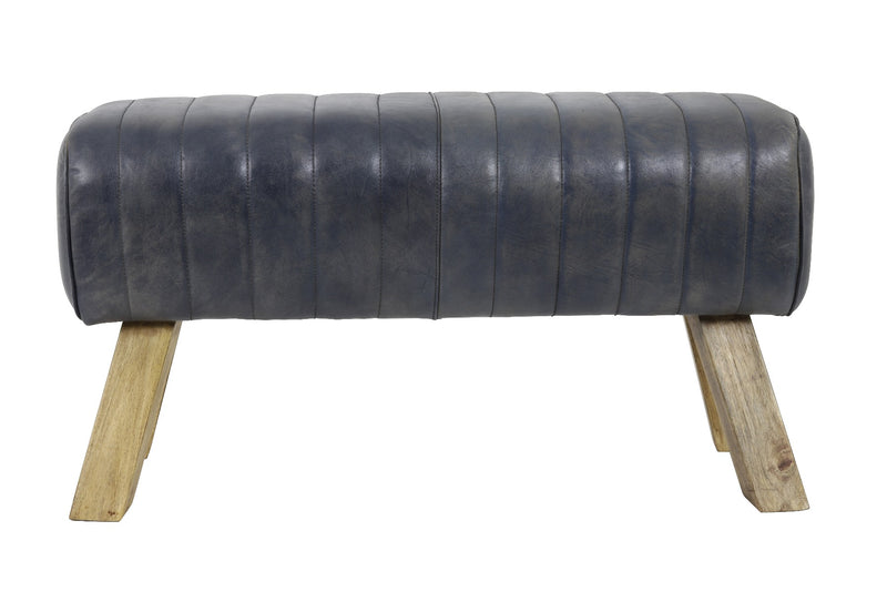 Leather Grey Bench