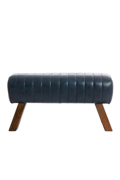 Leather Dark Blue Bench