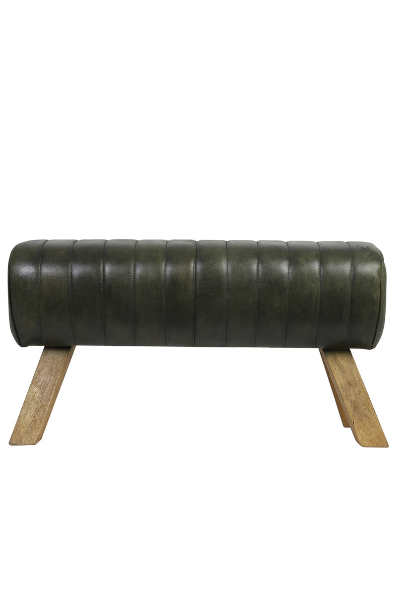 Leather Green Bench