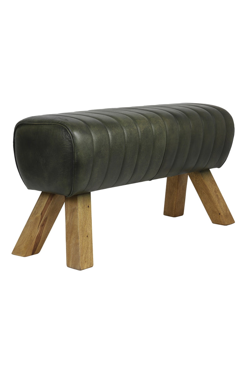 Leather Green Bench
