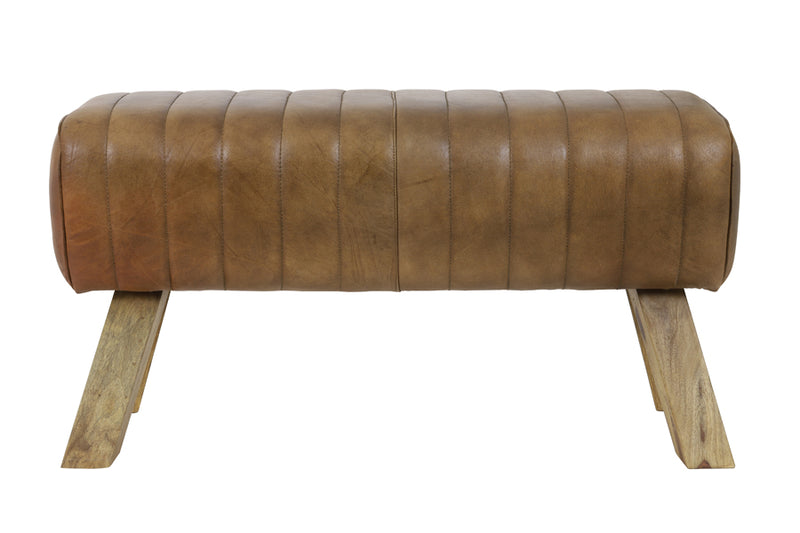 Leather Brown Bench