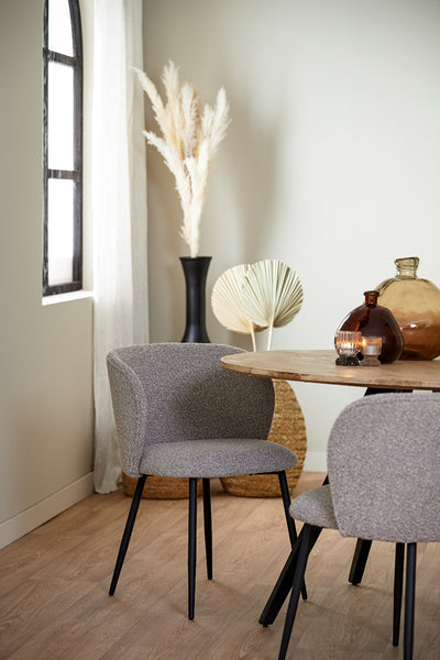 Grey Boucle Dining Chair