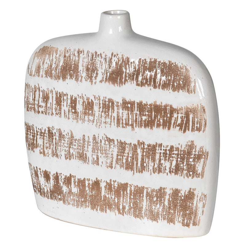 Neutral Striped Ceramic Vase