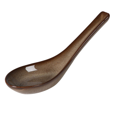 Brown Glazed Canape Spoon